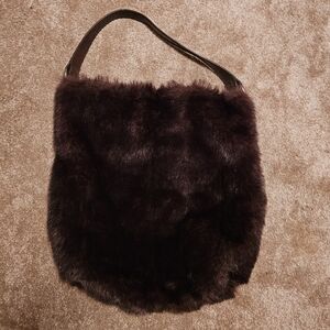 Elegant Brown Faux Fur Women's Bag Bath And Body Works